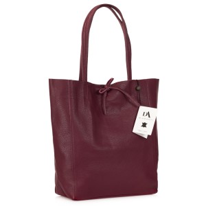 Geanta shopper din piele naturala DiAmanti Luisa Bordo